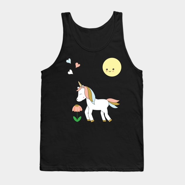 Unicorn and flower Tank Top by grafart